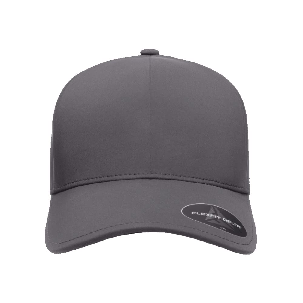 The Hat Pros Flexfit Delta 180 Seamless Stretch-Fitted Hat with 3-Layer Sweatband (Dark Grey, L/XL)