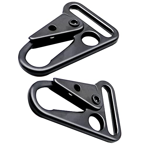1-Inch Enlarged Mouth Clip Sling Clasp Hook - Black (6-Pack)