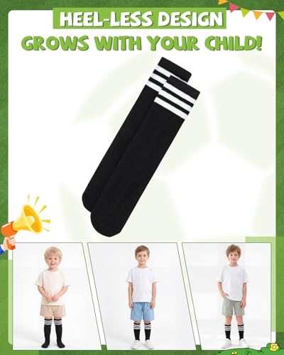 Knee High Soccer Socks for Kids - Black & White / White & Black, 3-6 Years