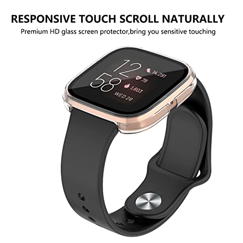 Fitbit Versa 2 Screen Protector - HD Tempered Glass Case - Transparent
