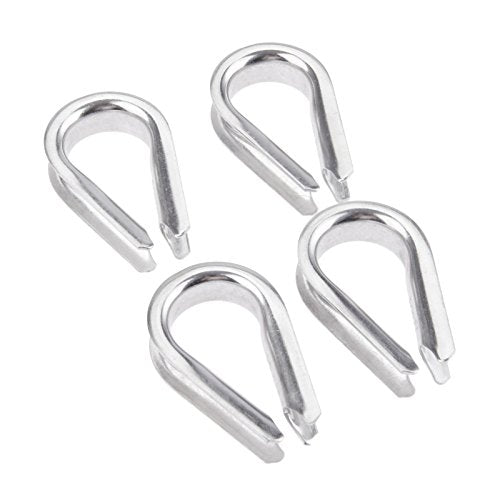 316 Stainless Steel Chain Thimble for 1/2" Wire Rope - 4 Pack