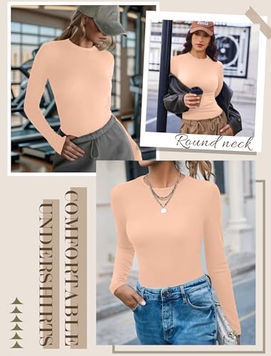 Women's Long Sleeve Thermal Underwear Top - Slim Fit Khaki