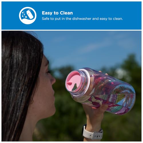 Easy Sipper Water Bottle - 32 oz, BPA-Free, Pink