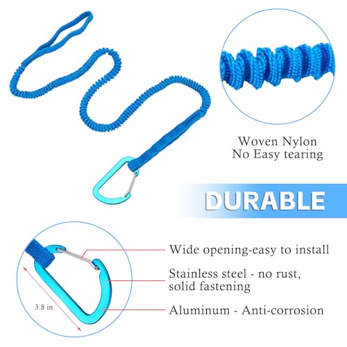 Kayak Paddle Leash - Stretchable Tether Strap with Hook