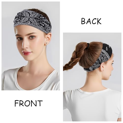 6Pcs Multi-Colored Sports Headbands - Cotton Sweatbands