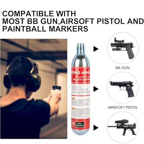 88g CO2 Cartridges - M16 x 1.5 Threaded - 2 Pack for Airsoft, Paintball, & BB Guns