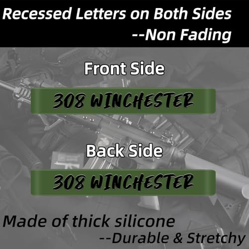 308 Winchester Magazine Marking Bands - 12 Pack OD Green-Black
