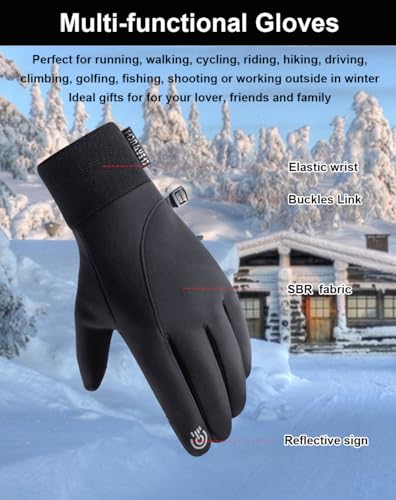 Sensitive Touchscreen Winter Gloves - Large Black