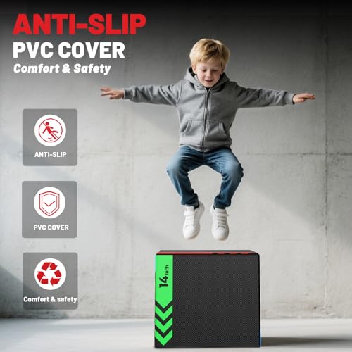 3-in-1 Plyo Box - Anti-Slip, Lightweight Foam - 12x14x16 Inch