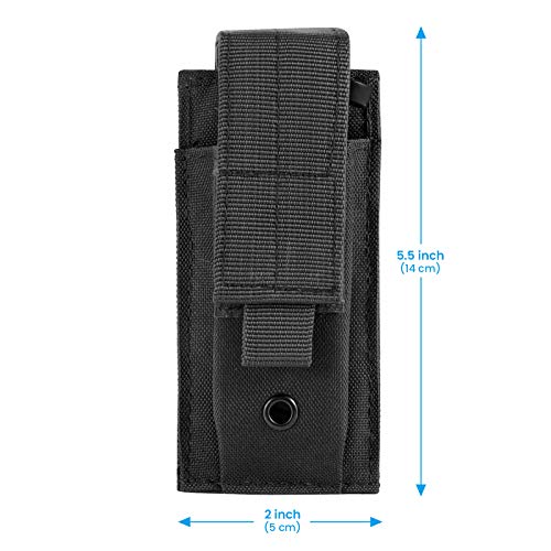 Tactical Pistol Mag Pouch - Single Open-Top - Black