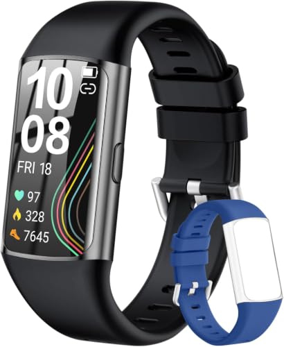 FKGZJF Black Waterproof Fitness Smart Watch with Heart Rate & Blood Oxygen Monitoring