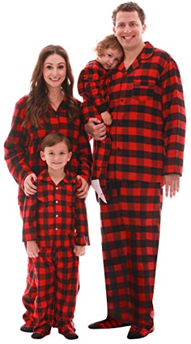Buffalo Plaid Microfleece Family Pajamas Set with Socks - Medium Dog