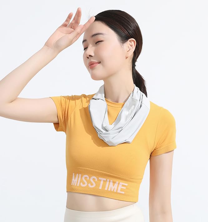 Cooling Neck Gaiter Face Mask - UV Sun Protection Scarf - Light Grey