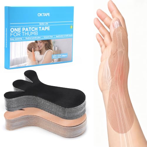 OK TAPE Precut Kinesiology Tape for Thumb Support - Beige, 36 Pcs