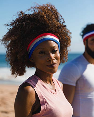 Moisture-Wicking Athletic Sweatband - Red, White & Blue