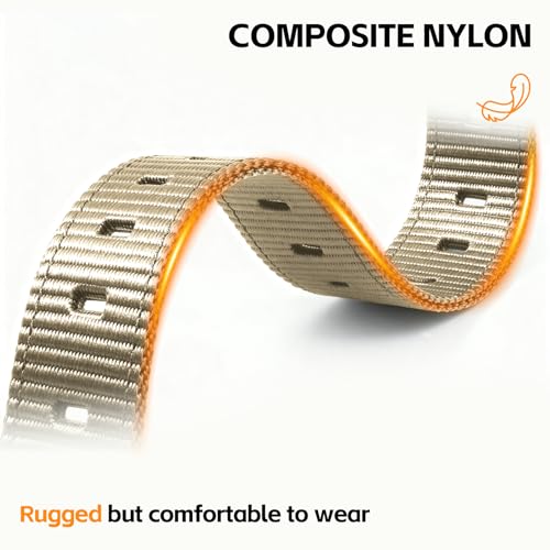 22mm Rugged Nylon Quick-Release Watch Strap - Kaki