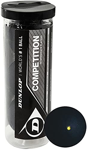 Squash Balls - Competition Yellow Dot, 3-Ball Tube