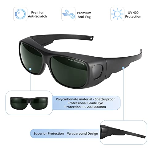 LPSAFP IPL Laser Safety Glasses, 200nm-2000nm - Black