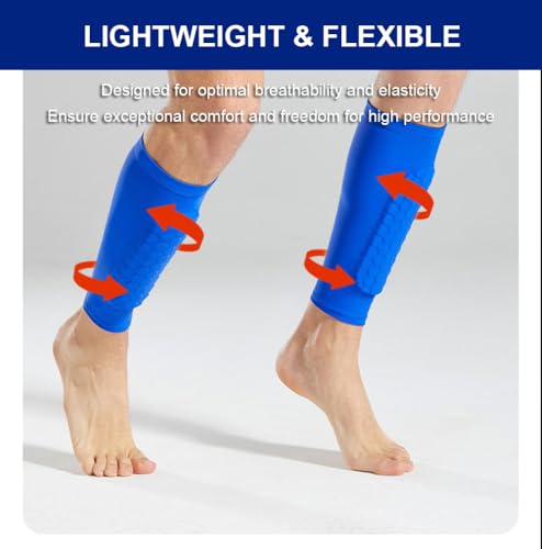 Soccer Shin Guards with Honeycomb Padding - Black, Medium