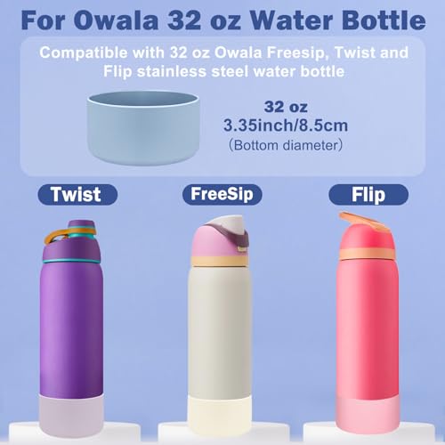 Silicone Boot for Owala FreeSip Water Bottle - Chambray/Pink Dusk