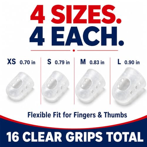 Silicone Fingertip Grips - 16 Count, 4 Sizes for Secure Handling