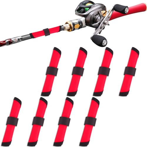 8-Pack Fishing Rod Lure Wraps - 6" Neoprene Protector Sleeves