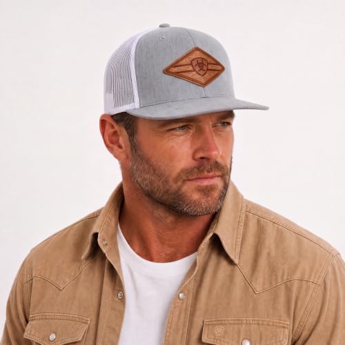 ARIAT Diamond Stitch Patch Trucker Cap - Grey, One Size