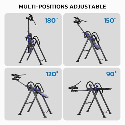 Inversion Table for Back Pain Relief - Grayish Blue, Lumbar Support