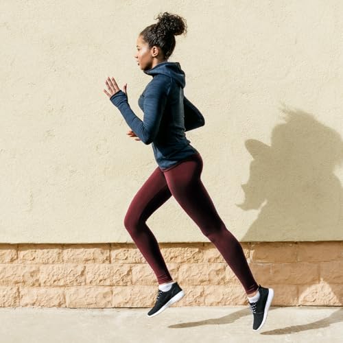 High Waist Thermal Leggings for Women - Fleece Lined, XX-Large Wine Red
