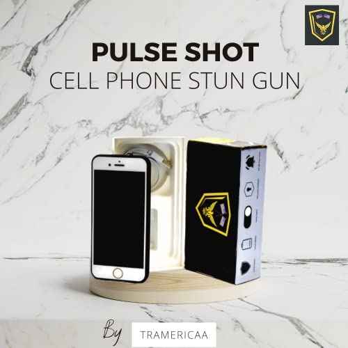 TRAMERICAA Pulse Shot 3-in-1 Phone Taser: 1.6 microCoulomb Stun Gun, 120 dB Panic Alarm, and Strobing Flashlight - Ultimate Self Defense Tool
