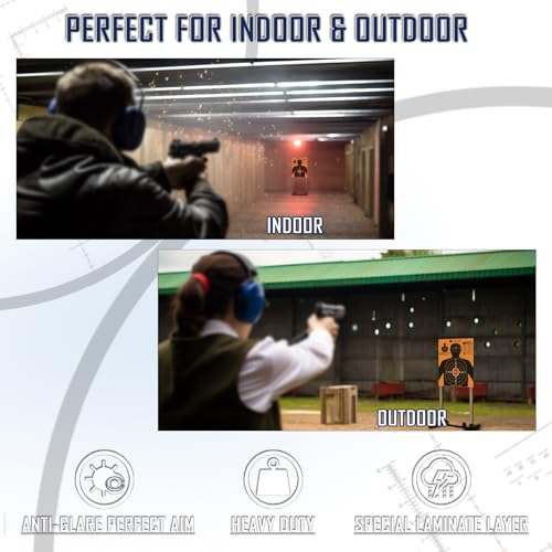 Shooting Paper Targets - 23x35 Inch, 10 Pack Silhouette with Red Bullseye