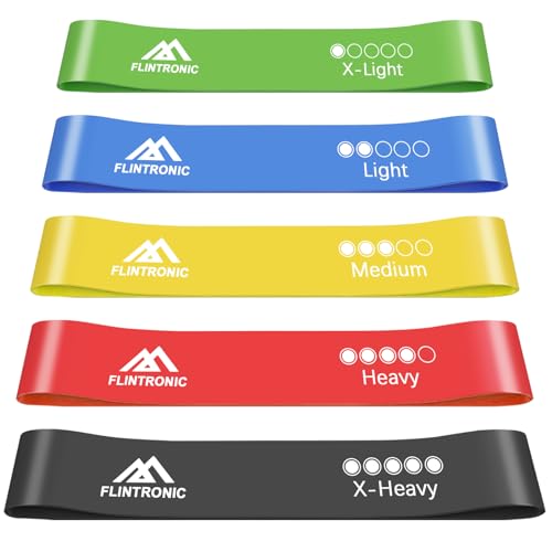 Resistance Bands Set of 5 - Rainbow Colors, 5 Resistance Levels