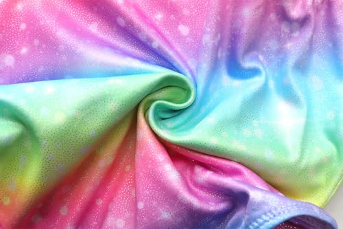 Girls Sparkle One Piece Swimsuit - Adjustable Strap, Rainbow-Pink, 5-6 Years
