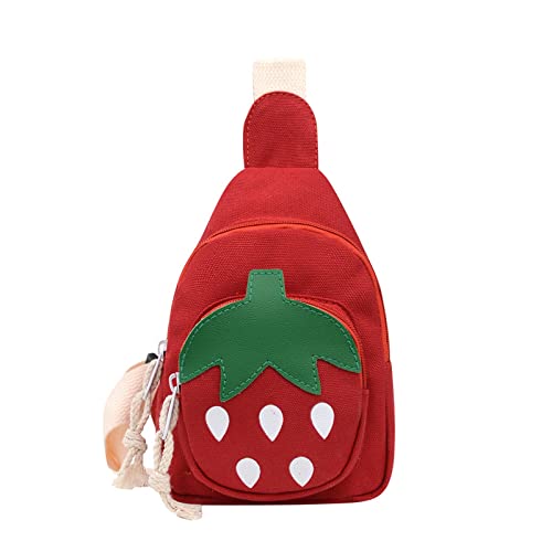 Mini Sling Backpack for Girls - Red Strawberry Design