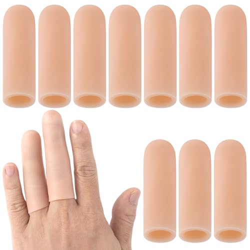 Gel Finger Support Protector Caps - 10pcs Large Skin Colour