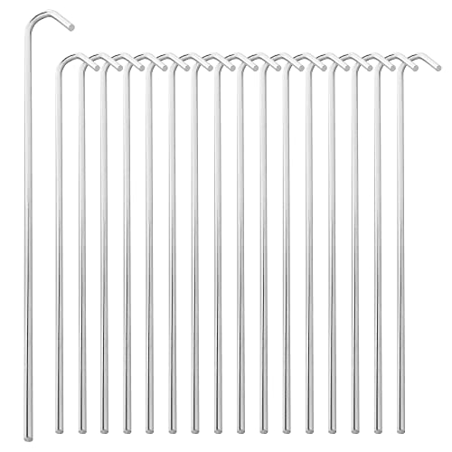 9" Galvanized Steel Tent Stakes - Pack of 20 for Camping & Gardening