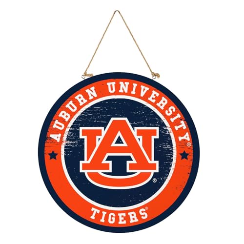 Auburn University Welcome Sign - 18" Round Wooden Door Decor