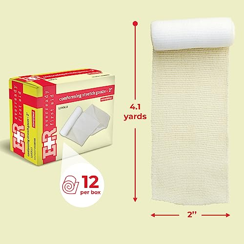 2 Inch Conforming Gauze Roll Bandage - Box of 12 Non-Sterile