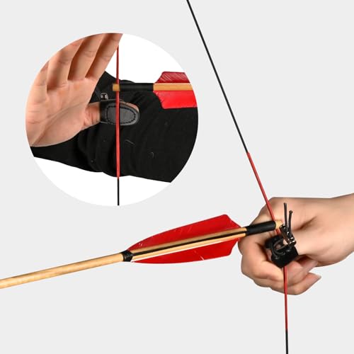 Leather Archery Thumb Ring - Double Layer Protector for Bow - Black