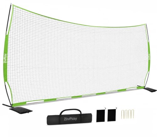 Portable Lacrosse Backstop Net - 20 x 10 Feet with Accessories