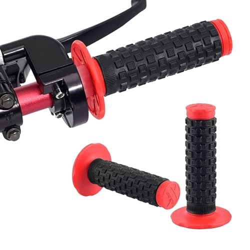 7/8 Inch Motorcycle Hand Grips - Rubber Gel - Gray
