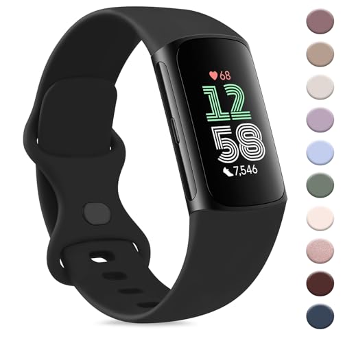 Soft Silicone Replacement Band for Activity Tracker - Black, Small