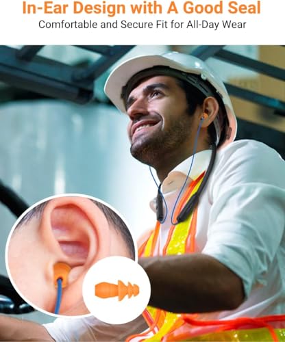 Bluetooth Noise-Reduction Safety Earbuds - OSHA Compliant, 27dB NRR, Black