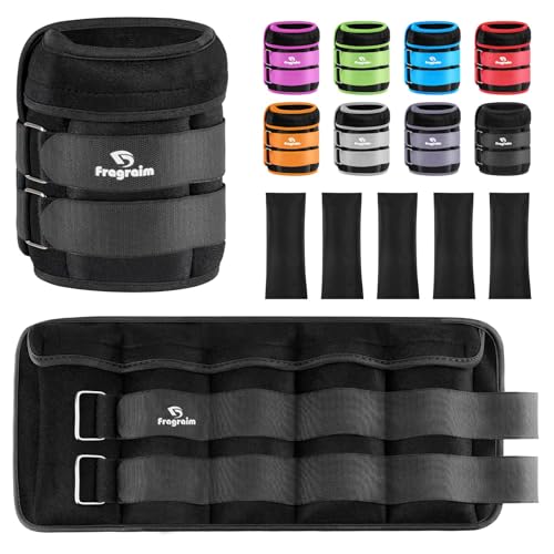 Adjustable Ankle Weights with Removable Weights - Black, 20 lbs Pair