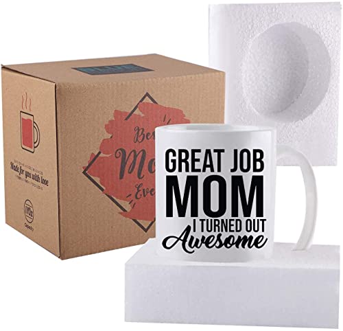 Funny Mom Coffee Mug - 11 oz Ceramic Cup - I Turned Out Awesome