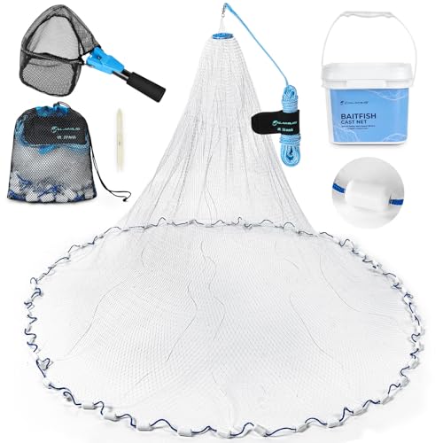 Calamus Baitfish Cast Net 3/8" Mesh, 3ft Radius with Protected Weights