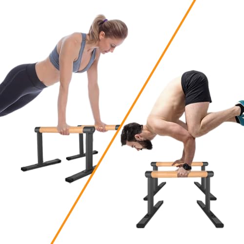 Wooden Parallel Dip Bar with Beech Handles for Push-Ups & Gymnastics