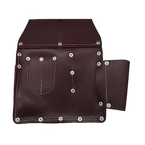 11 Pocket Pro Leather Drywall Pouch, Cherry