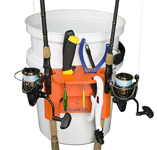 Tideline3D Blaze Orange Fishing Rod Holder for YETI LoadOut Bucket
