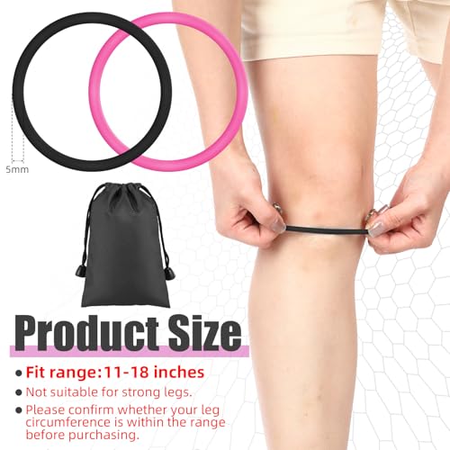 Knee Strap for Basketball - Patella Support - Black & Rose Red, M - 2 Pack